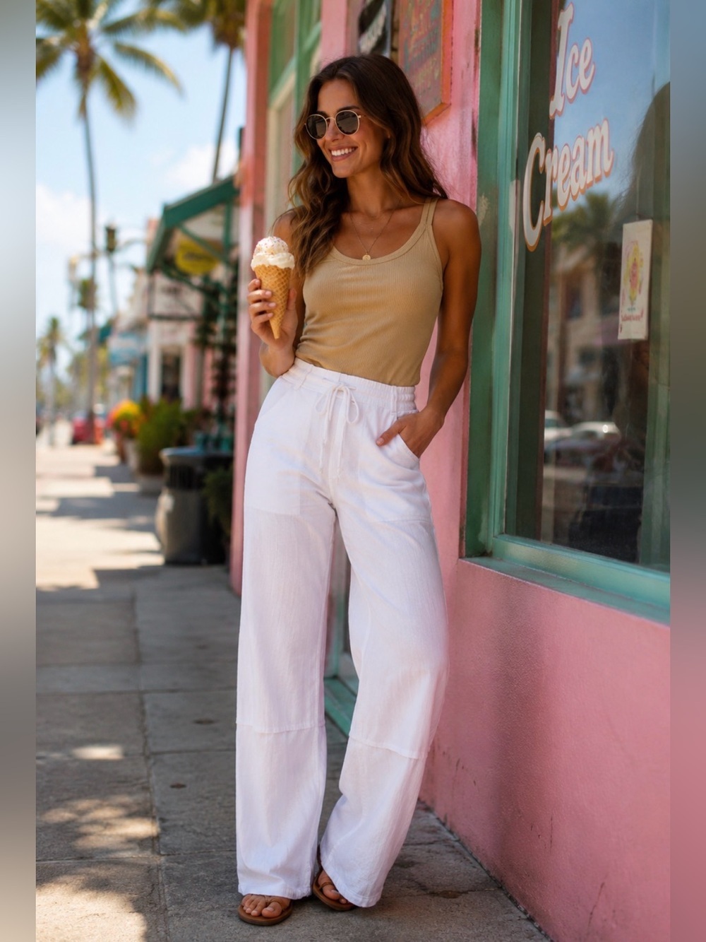 Re/Done Hi Rise Wide Leg Off White Drawstring Jeans, 32 (US size 16-18), NWT